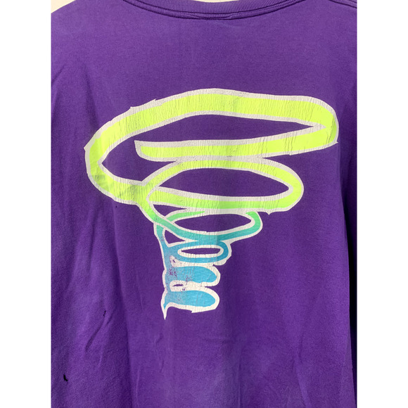 Vintage Darkprint Imaging Logo Tornado 90s Purple Tee Promo T-Shirt Men's XL - Picture 11 of 13